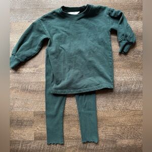 H&M Green Sweatshirt/Legging (ribbed)